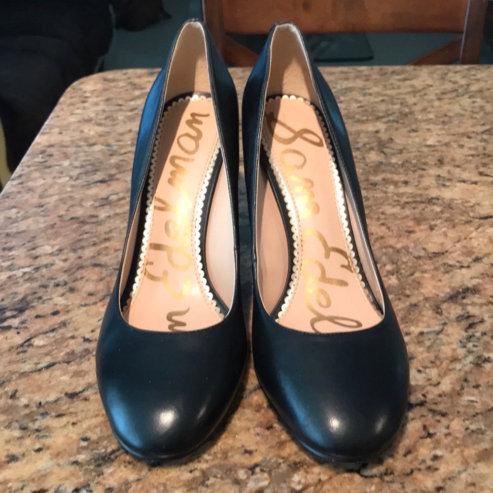 Sam Edelman “Stillson” black leather heels